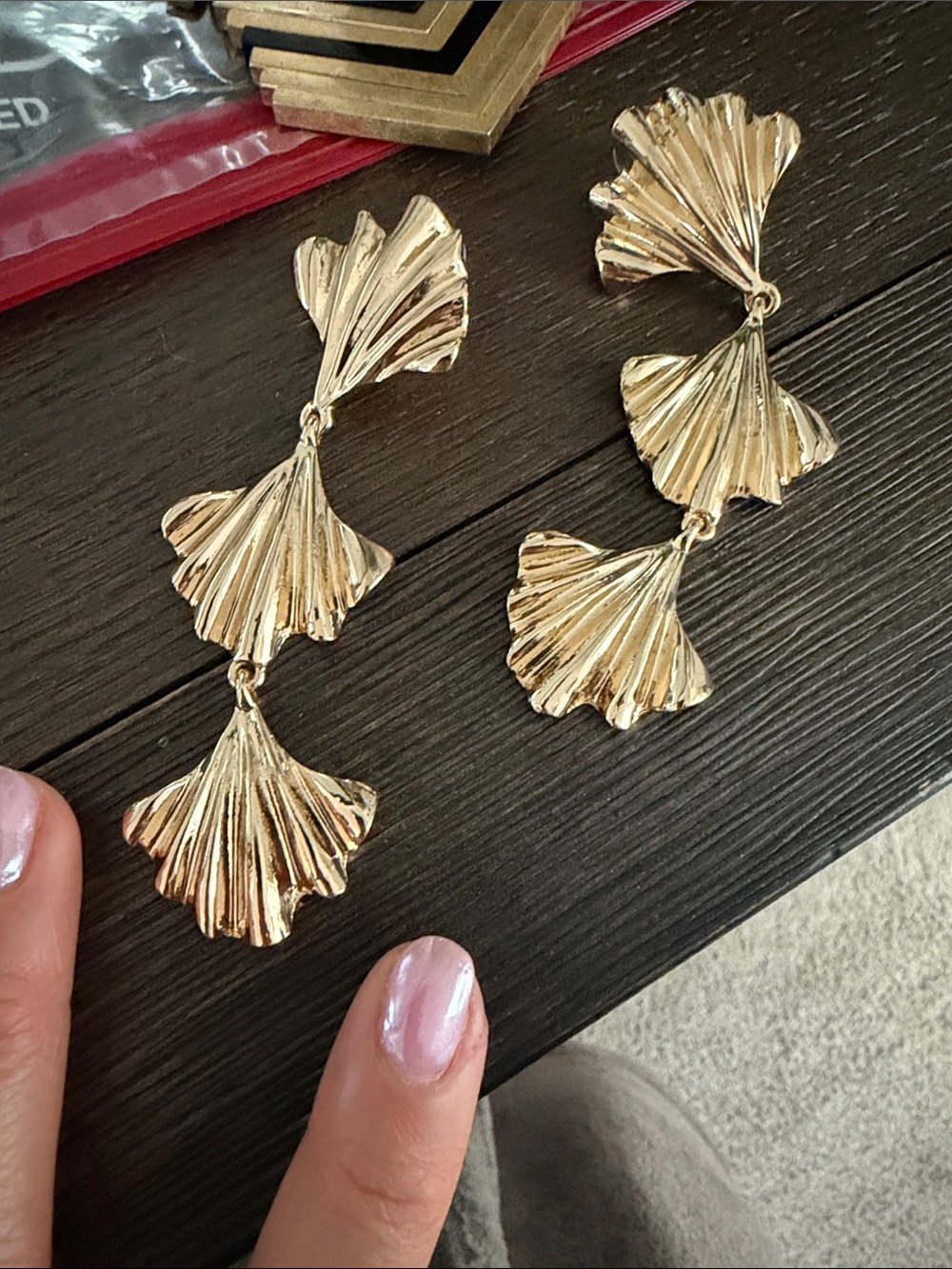 Gold Ginkgo Leaf Drop Earrings - Women's Jewelry